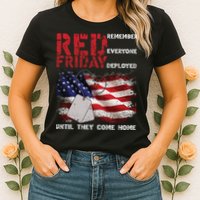 Red Friday Remember Until They Come Home Womens T-Shirt