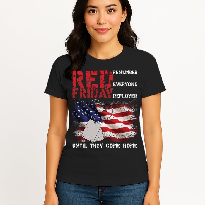 Red Friday Remember Until They Come Home Womens T-Shirt