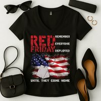 Red Friday Remember Until They Come Home Women's V-Neck T-Shirt