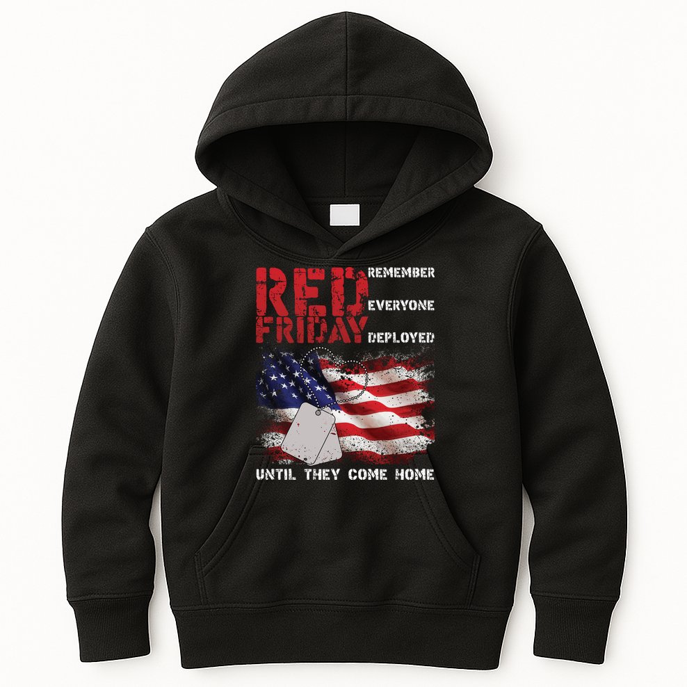 Red Friday Remember Until They Come Home Kids Hoodie