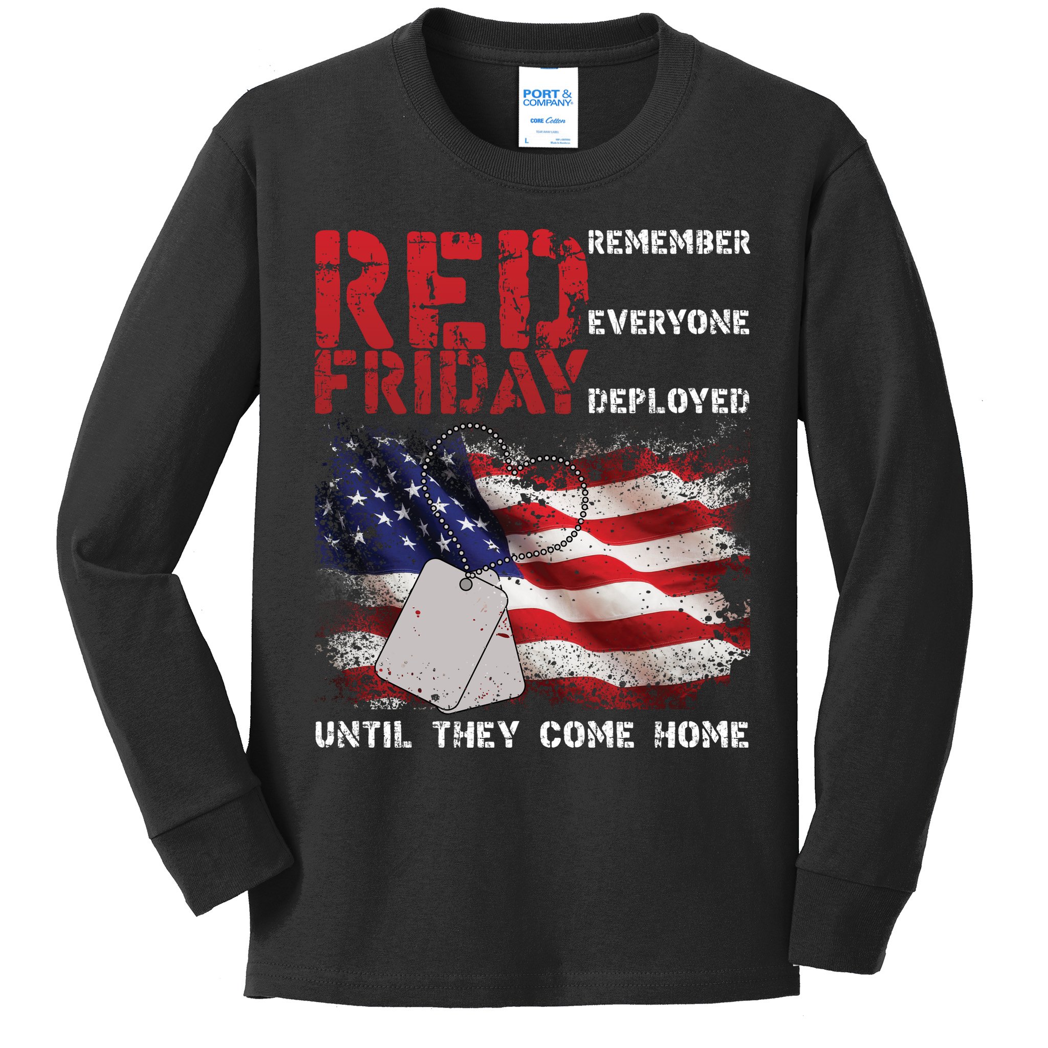 Red Friday Remember Until They Come Home Kids Long Sleeve Shirt