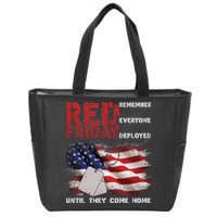 Red Friday Remember Until They Come Home Zip Tote Bag