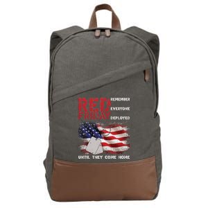 Red Friday Remember Until They Come Home Cotton Canvas Backpack