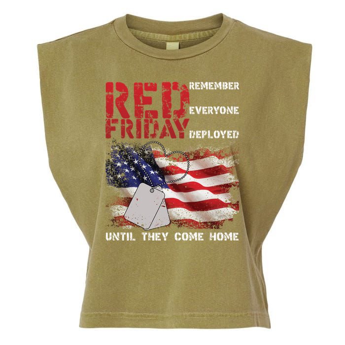Red Friday Remember Until They Come Home Garment-Dyed Women's Muscle Tee