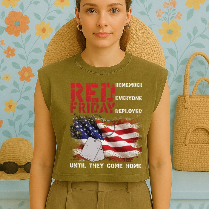 Red Friday Remember Until They Come Home Garment-Dyed Women's Muscle Tee