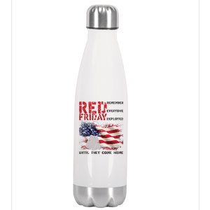 Red Friday Remember Until They Come Home Stainless Steel Insulated Water Bottle