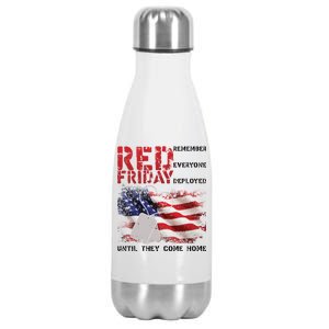 Red Friday Remember Until They Come Home Stainless Steel Insulated Water Bottle