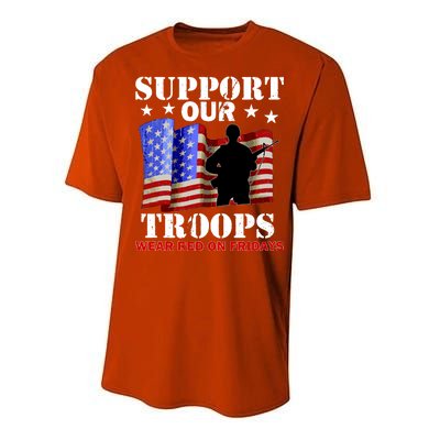 Red Friday Support Our Troops Performance Sprint T-Shirt