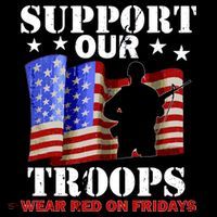 Red Friday Support Our Troops High Crown Mesh Back Trucker Hat