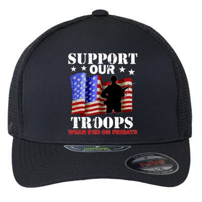 Red Friday Support Our Troops Flexfit Unipanel Trucker Cap