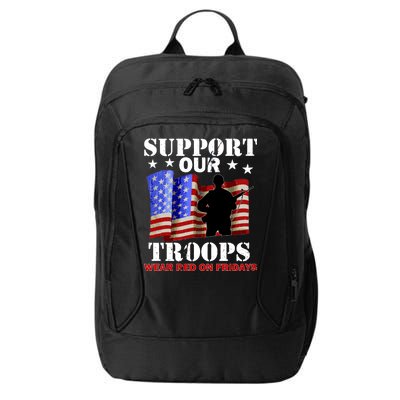 Red Friday Support Our Troops City Backpack