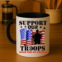 Red Friday Support Our Troops Mug