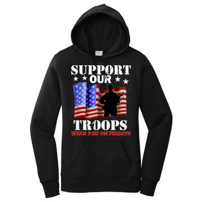 Red Friday Support Our Troops Women's Pullover Hoodie