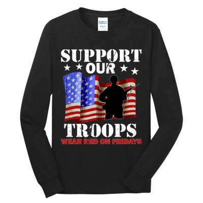 Red Friday Support Our Troops Tall Long Sleeve T-Shirt