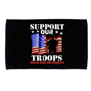 Red Friday Support Our Troops Microfiber Hand Towel