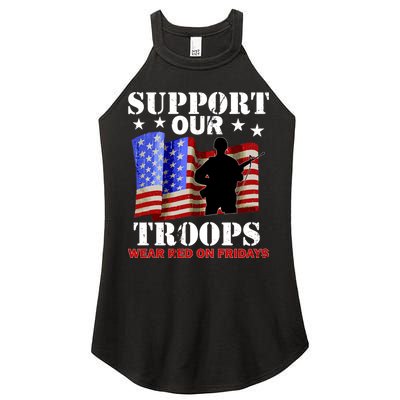 Red Friday Support Our Troops Women's Perfect Tri Rocker Tank