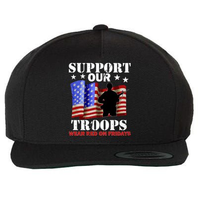 Red Friday Support Our Troops Wool Snapback Cap