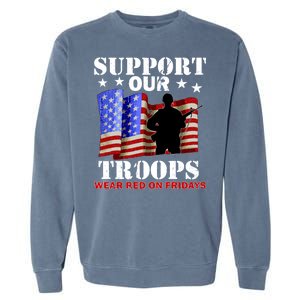 Red Friday Support Our Troops Garment-Dyed Sweatshirt