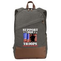 Red Friday Support Our Troops Cotton Canvas Backpack