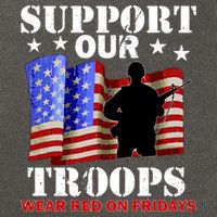 Red Friday Support Our Troops Cotton Canvas Backpack