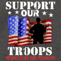Red Friday Support Our Troops Vector Backpack
