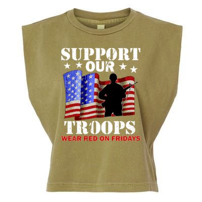 Red Friday Support Our Troops Garment-Dyed Women's Muscle Tee