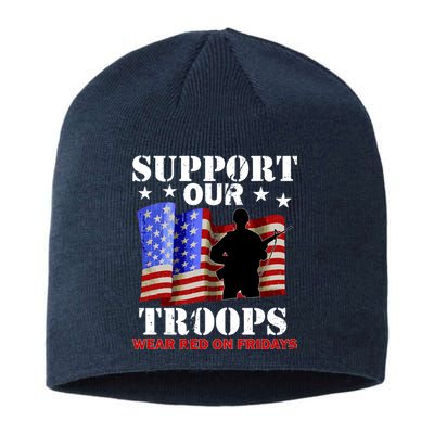 Red Friday Support Our Troops Sustainable Beanie