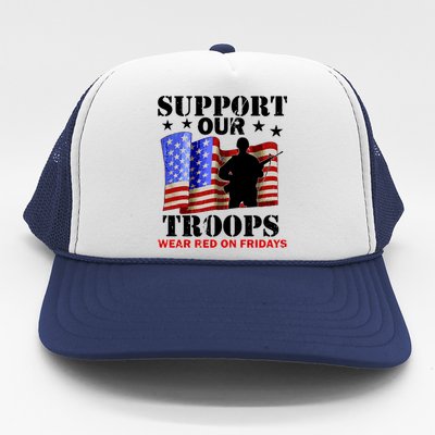 Red Friday Support Our Troops Trucker Hat