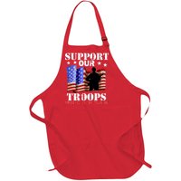 Red Friday Support Our Troops Full-Length Apron With Pockets