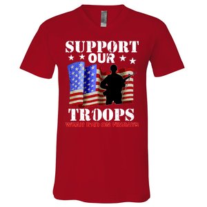 Red Friday Support Our Troops V-Neck T-Shirt