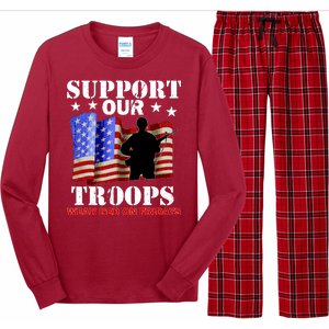 Red Friday Support Our Troops Long Sleeve Pajama Set