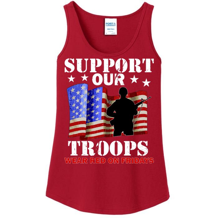 Red Friday Support Our Troops Ladies Essential Tank