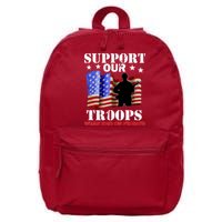 Red Friday Support Our Troops 16 in Basic Backpack