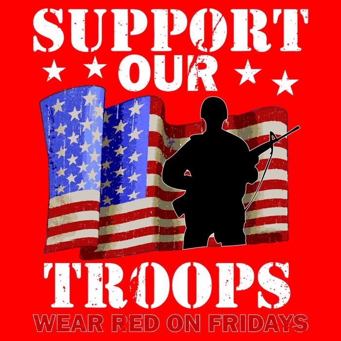 Red Friday Support Our Troops 16 in Basic Backpack