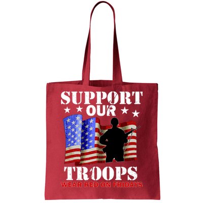 Red Friday Support Our Troops Tote Bag