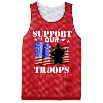 Red Friday Support Our Troops Mesh Reversible Basketball Jersey Tank