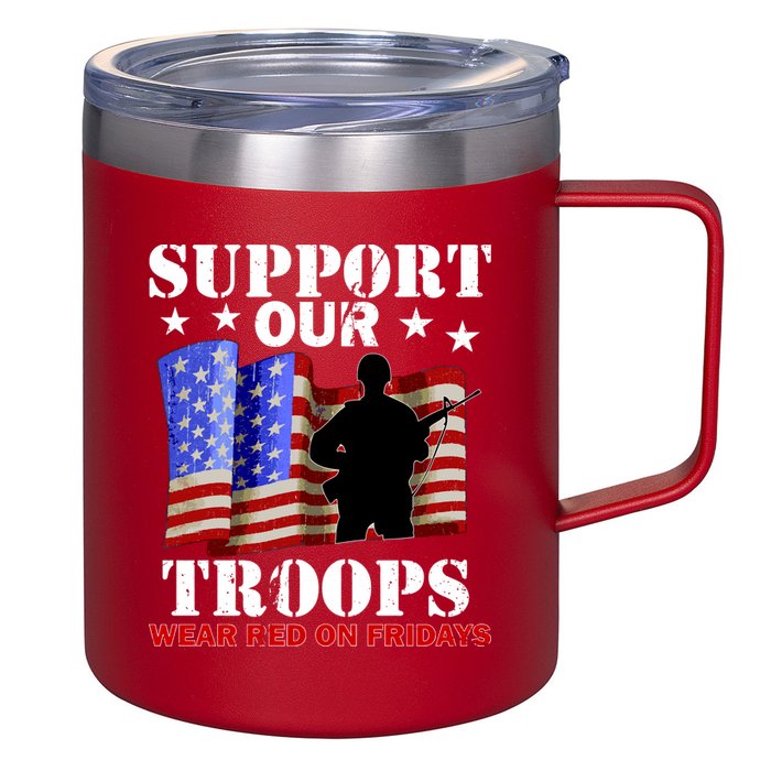 Red Friday Support Our Troops 12oz Stainless Steel Coffee Mug