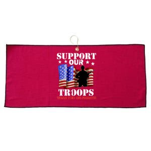 Red Friday Support Our Troops Large Microfiber Waffle Golf Towel