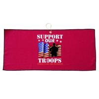Red Friday Support Our Troops Large Microfiber Waffle Golf Towel