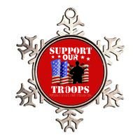 Red Friday Support Our Troops Metallic Star Ornament