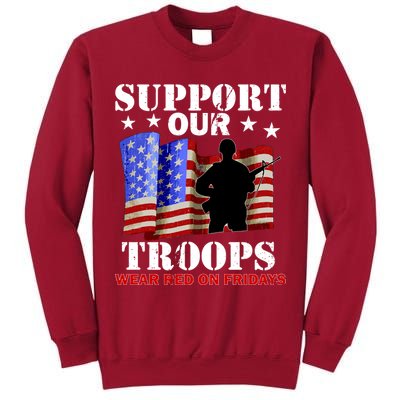 Red Friday Support Our Troops Tall Sweatshirt