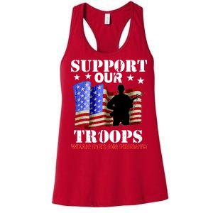 Red Friday Support Our Troops Women's Racerback Tank