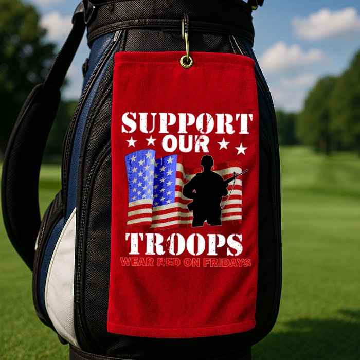 Red Friday Support Our Troops Golf Towel