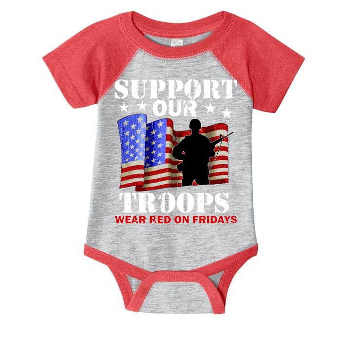 Red Friday Support Our Troops Infant Baby Jersey Bodysuit