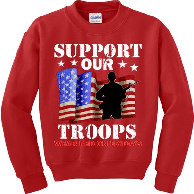 Red Friday Support Our Troops Kids Sweatshirt
