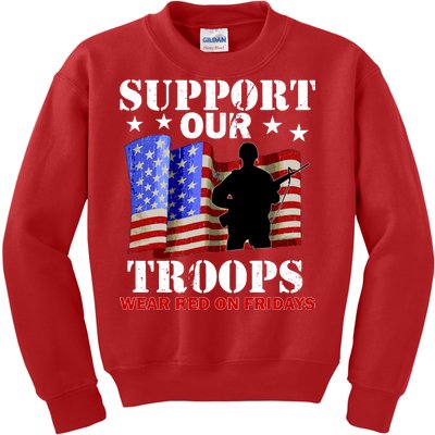 Red Friday Support Our Troops Kids Sweatshirt