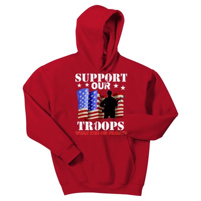 Red Friday Support Our Troops Kids Hoodie