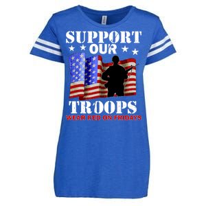 Red Friday Support Our Troops Enza Ladies Jersey Football T-Shirt