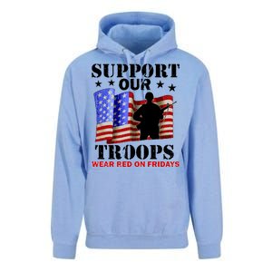 Red Friday Support Our Troops Unisex Surf Hoodie