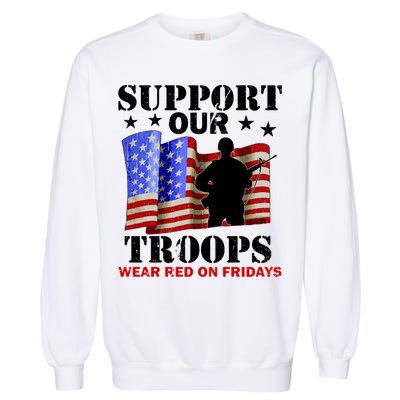 Red Friday Support Our Troops Garment-Dyed Sweatshirt